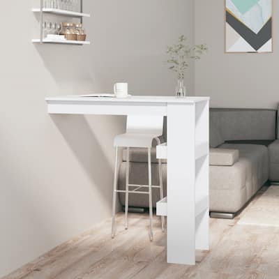 vidaXL Wall Bar Table Kitchen Bar Dining Table Computer Desk Engineered Wood - 40.2" x 17.7" x 40.7"