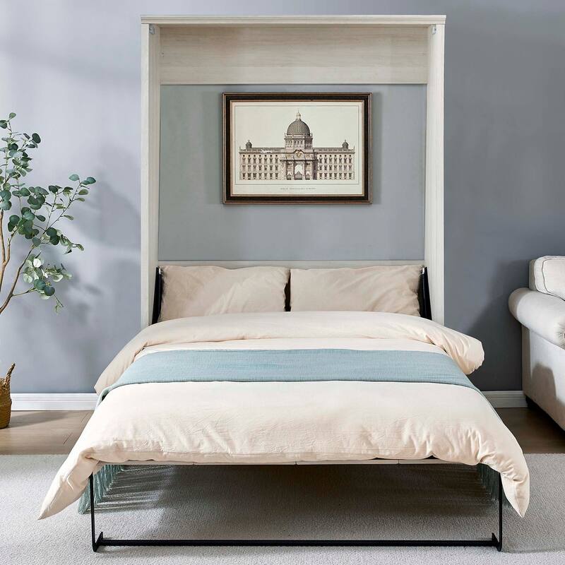 Full Size Murphy Wall Bed Cabinet Space-Saving Bed Perfect