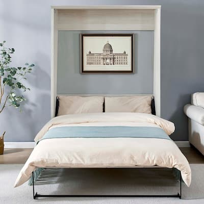 Full Size Murphy Wall Bed Cabinet Space-Saving Bed Perfect