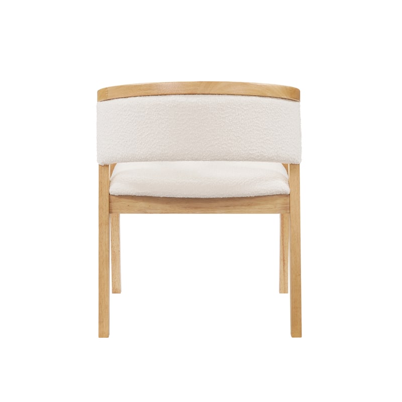 Christopher Knight Home - Noren Mid-Century Boucle Upholstered U-Shaped Dining Chair with Armrest - Set of 2