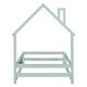 preview thumbnail 8 of 56, Twin Size Wood bed with House Shaped Headboard Floor Bed with Fences