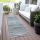 preview thumbnail 69 of 118, Machine Washable Indoor/Outdoor Modern Dotty Links Chantille Rug Teal - 2'3" x 7'6"