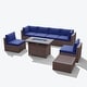 preview thumbnail 12 of 44, Outdoor 8 Pieces Sectional Wicker Sofa Set with Fire Pit