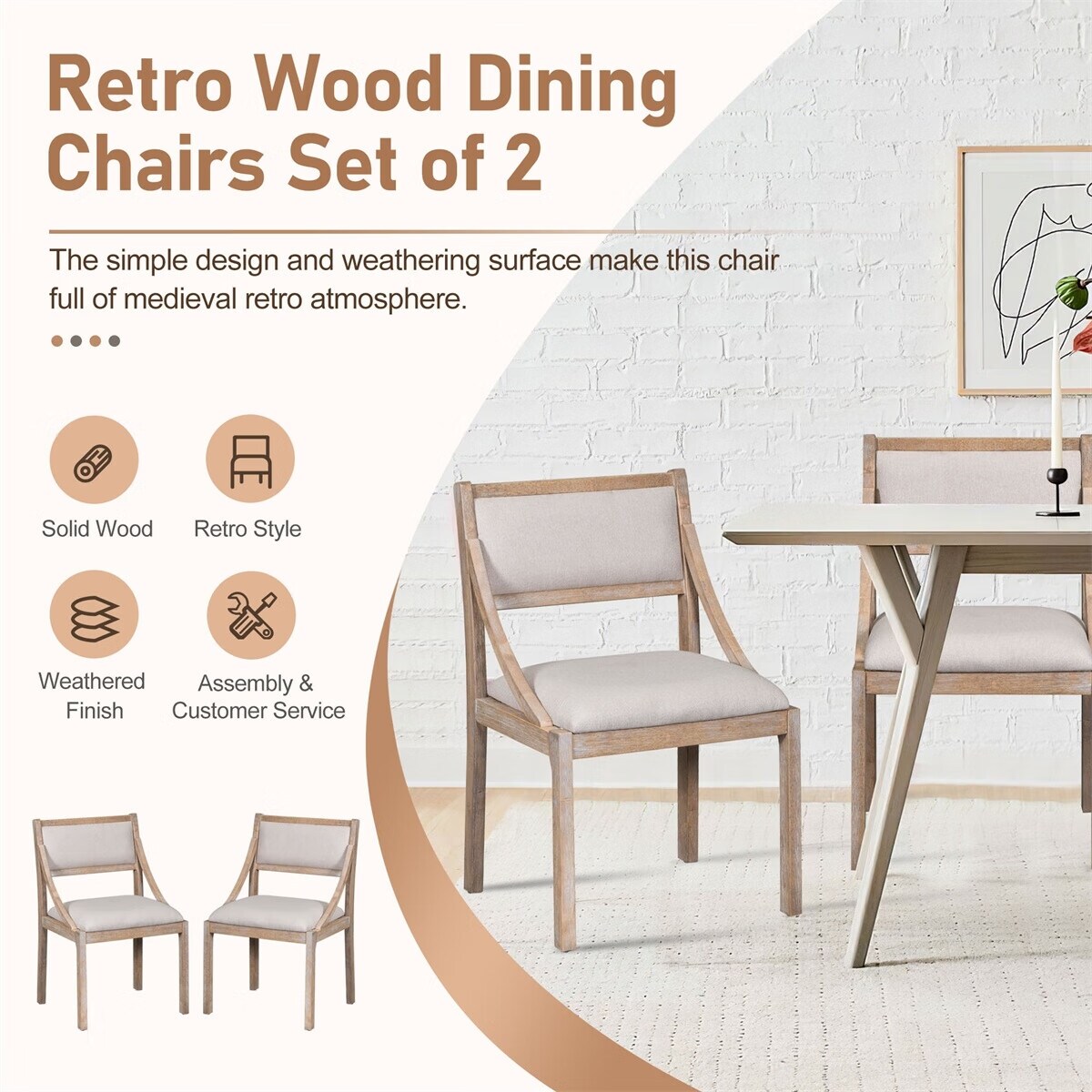 Retro upholstered sales dining chairs
