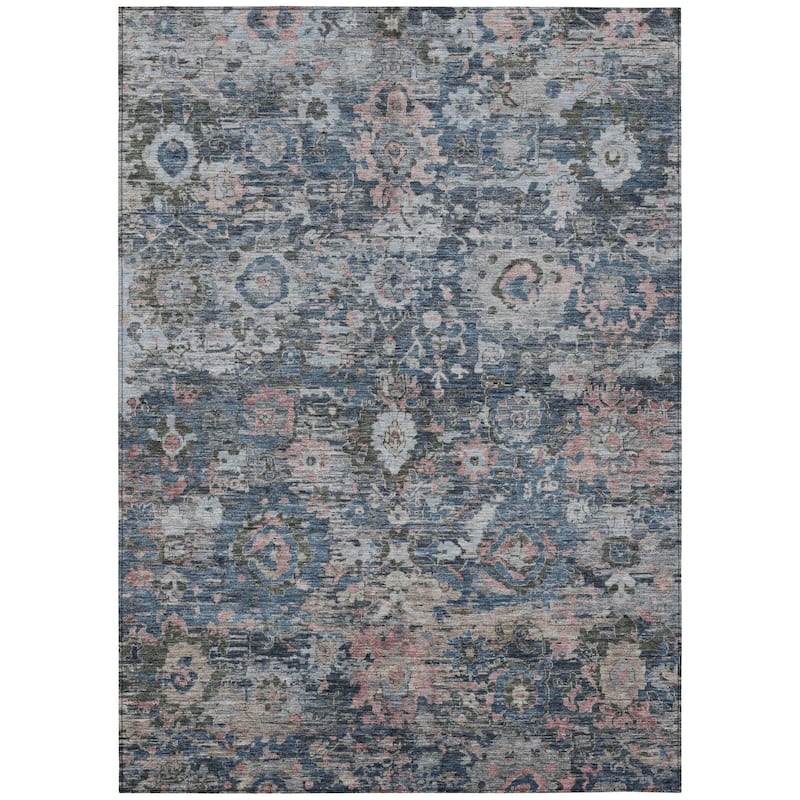 Machine Washable Indoor/ Outdoor Vintage Traditional Chantille Rug
