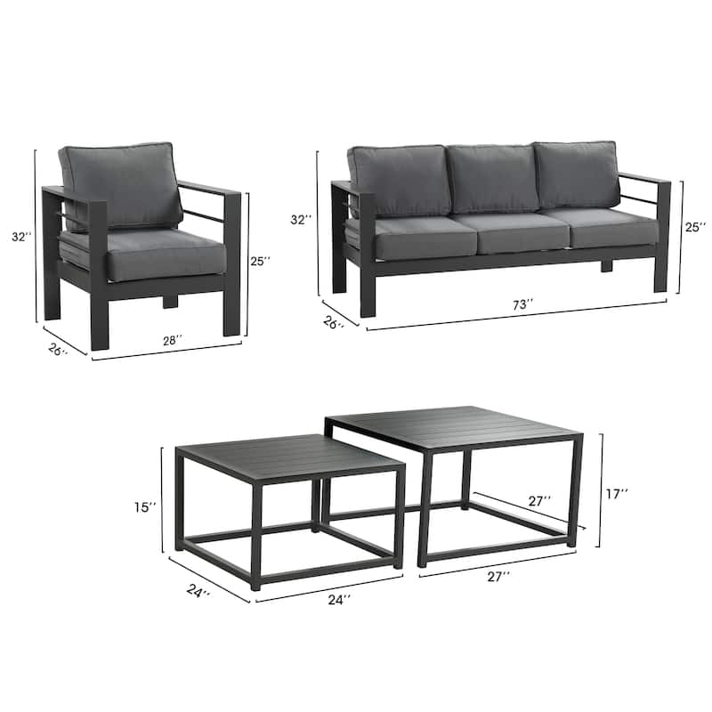 Royalcraft 5 pcs Aluminum Outdoor Patio Conversation Set