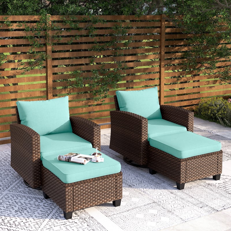 5/9-Seat Patio Furniture Wicker Rattan Outdoor Deep Seating Sectional Sofa Large Conversation Set