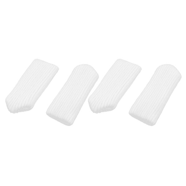 Furniture Polyester Anti-skid Chair Desk Leg Table Foot Protector Cover White 4pcs
