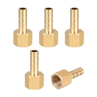 uxcell Brass Barb Hose Fitting Connector Adapter 12mm Barbed x 1/2 PT Female Pipe 5pcs