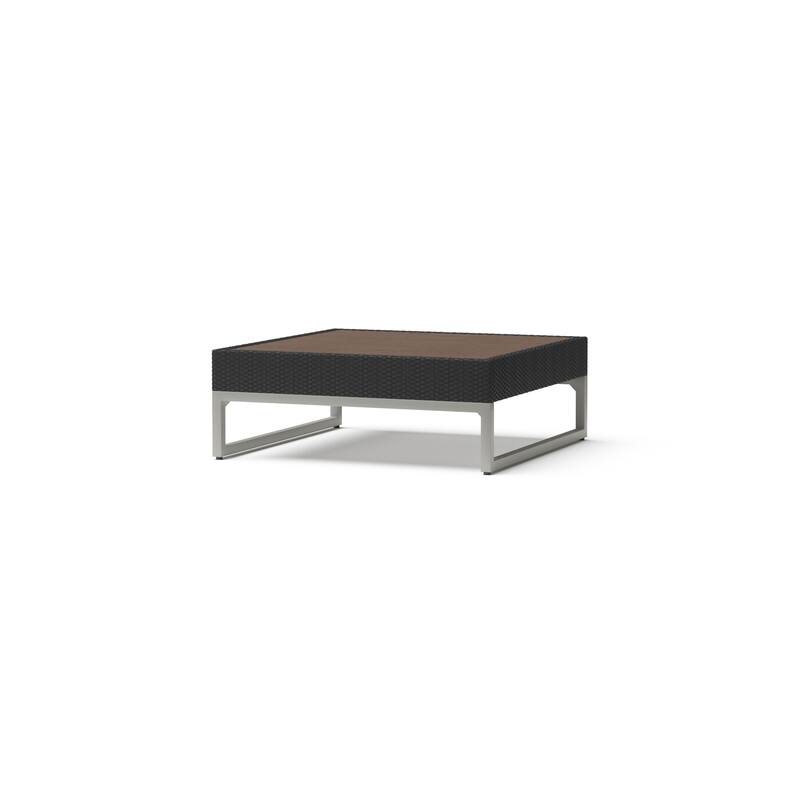 Milo Espresso 4 Piece Sunbrella Outdoor Patio Sectional with Table