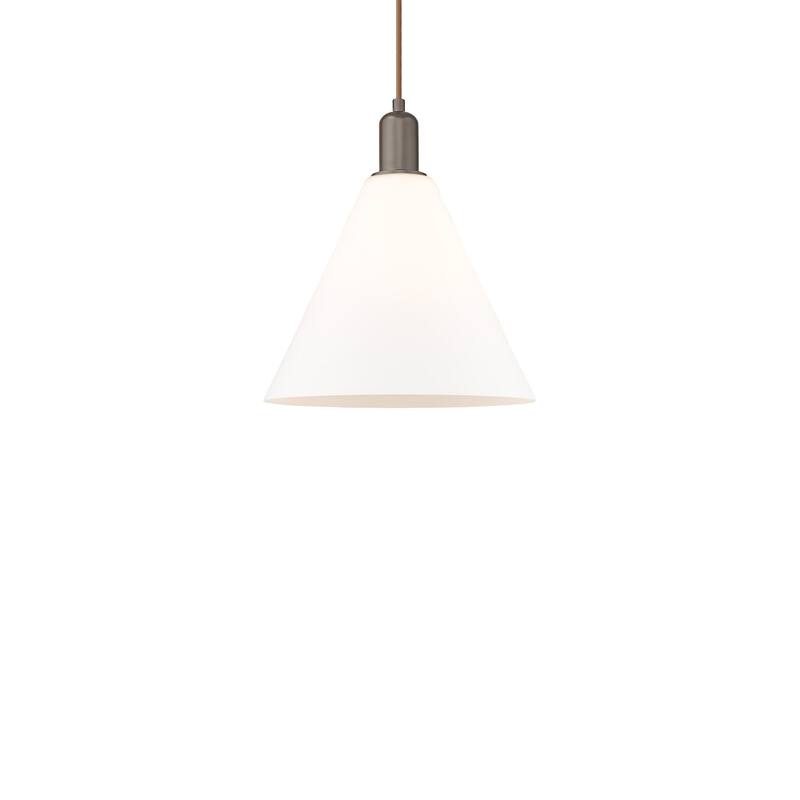 Innovations Lighting 716-1P-14-12 Berkshire Glass Pendant Berkshire - Oil Rubbed Bronze / Matte White