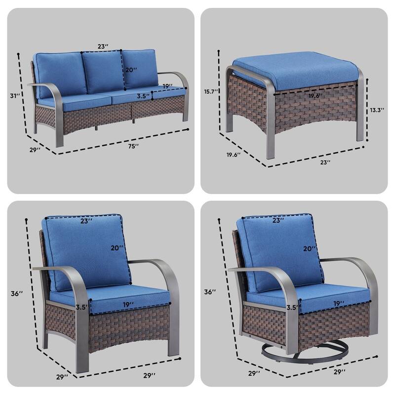 Outdoor PE Wicker Patio Furniture Set