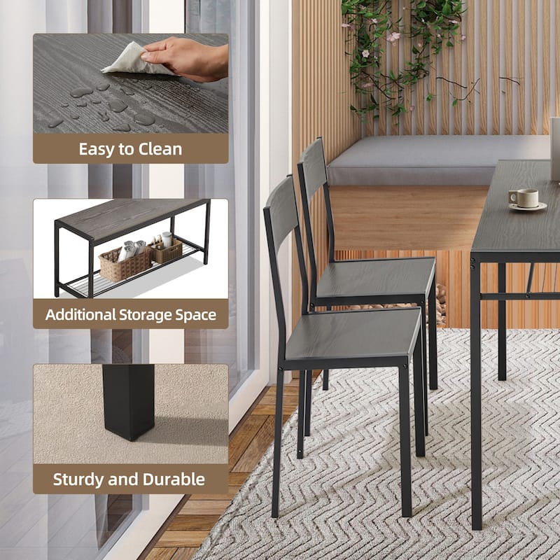 Space-Saving Dining Table Set,Ideal for Small Spaces - Featuring a Stylish Faux Marble or Wood Grain Table with Modern Chairs