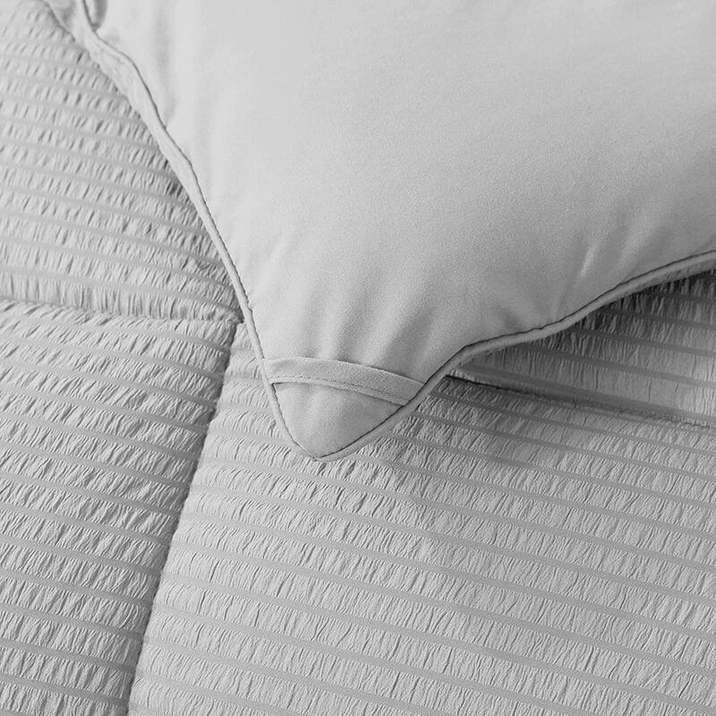 KASENTEX Winter Warmth Quilted Comforter, Cozy Soft Seersucker Textured, Down Alternative Fill