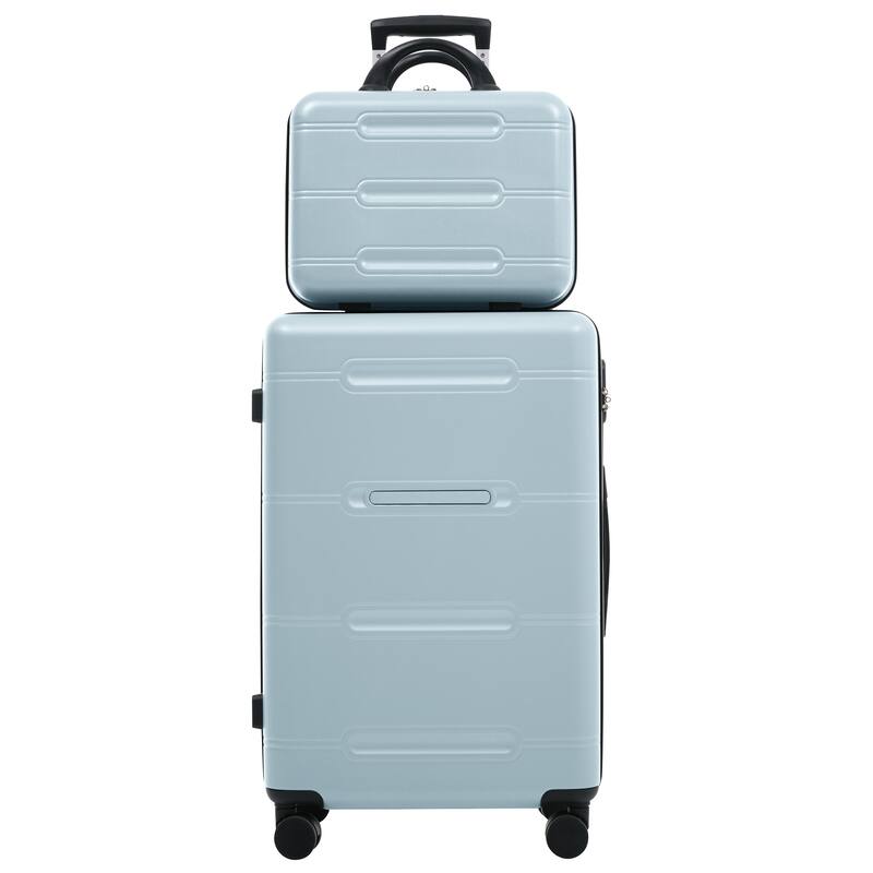 6 Piece Luggage Set, with Double Spinner Wheels Handle Password Lock, 14 IN Cosmetic Case 20/24/28 IN Luggages with Bag
