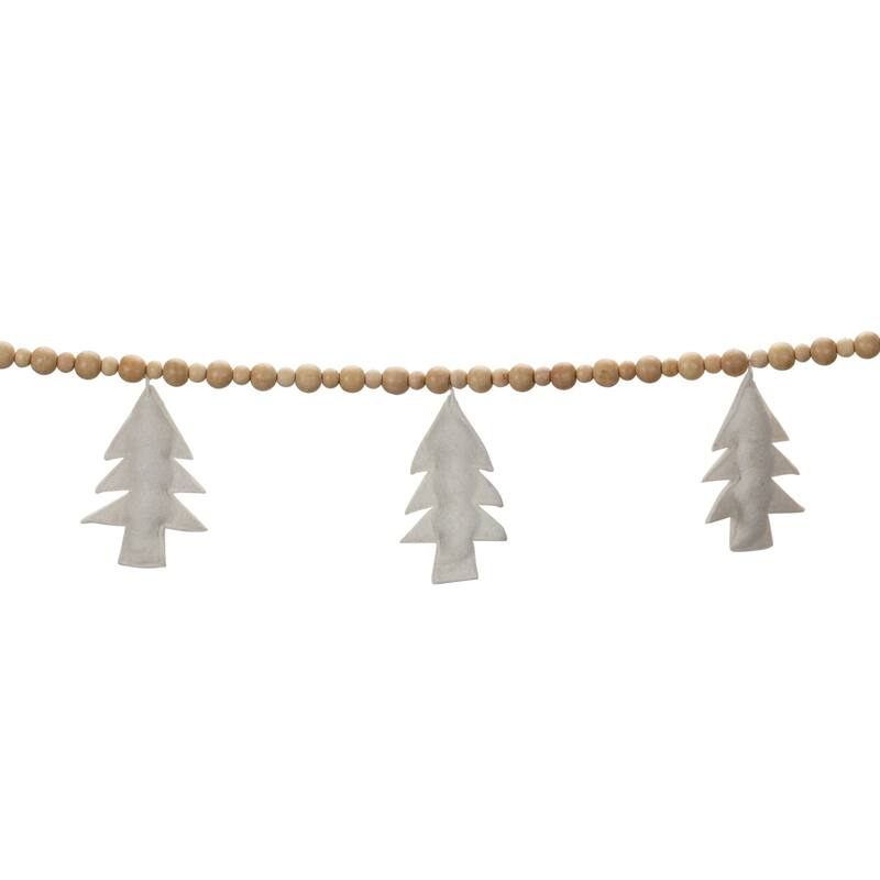 Wood Beaded Christmas Tree Garland - 6' x 5.5" - Unlit