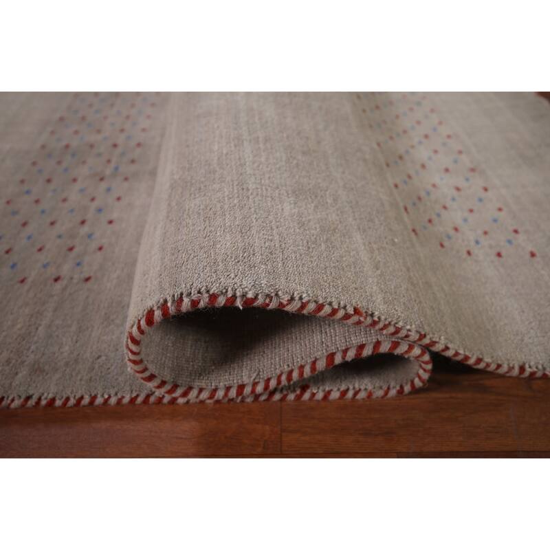 Tribal Gabbeh Indian Area Rug Handmade Wool Carpet - 6'8"x 9'7"
