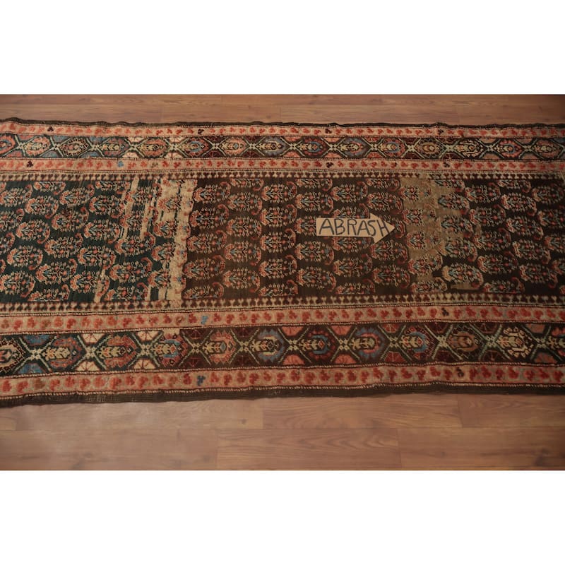 Hand Knotted Oriental 100% Wool Carpet Traditional Geometric Multi-Colored Sirjan Runner Rug - 15' 2'' X 3' 1''
