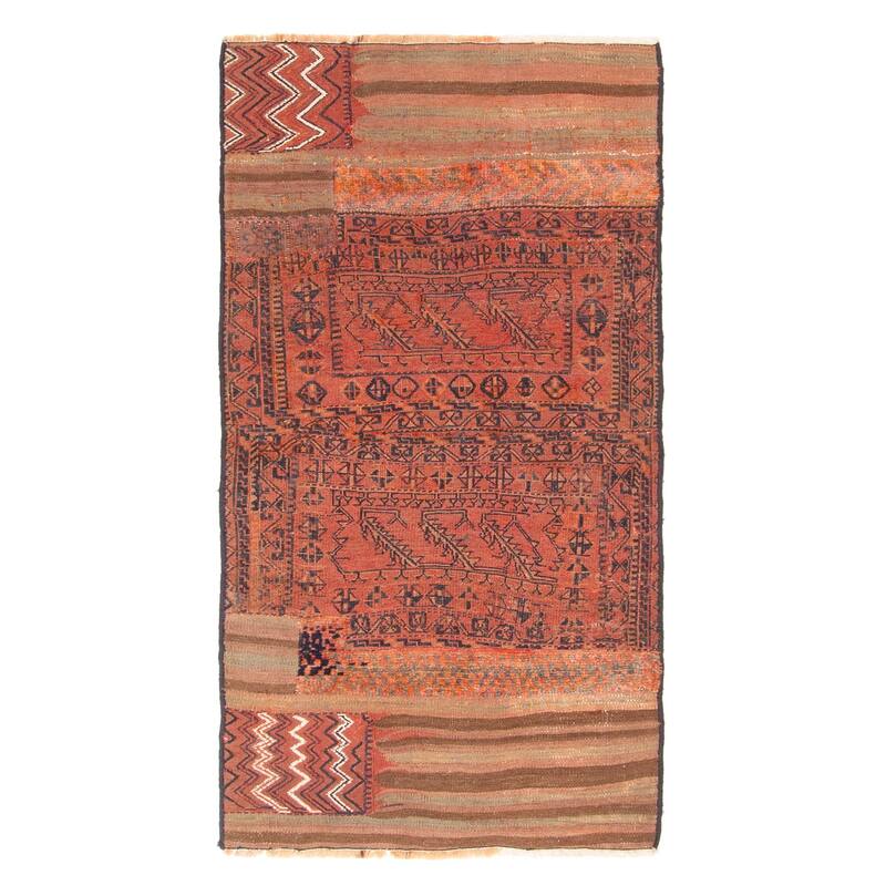 ECARPETGALLERY Flat-Weave Kashkoli FW Red Wool Tapestry Kilim - 2'9 x 5'0