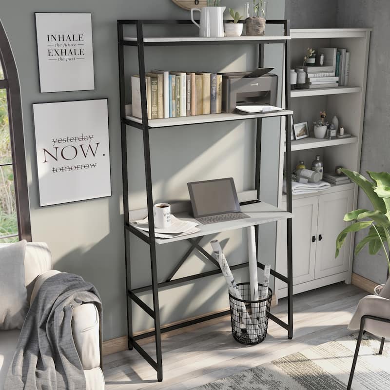 Easton Industrial 36-inch Steel Compact Computer Desk with USBs by Furniture of America