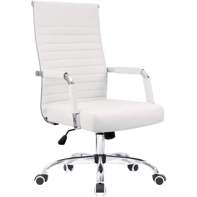 Homall Ribbed Office Desk Chair Computer Chair - White