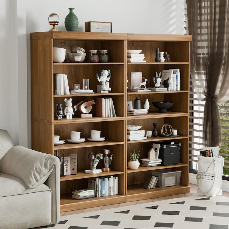 Doorless Wood Bookshelf Storage Cabinet Bookcase&Office Cabinet for Kitchen Bedroom Entryway Living Room Dinning Room