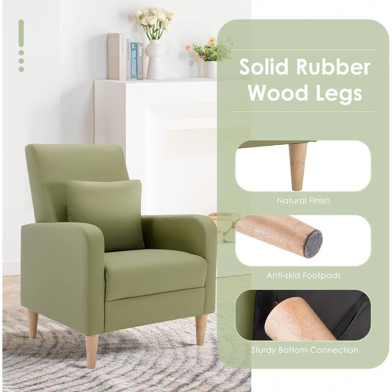 Fabric/Leather Modern Accent Chairs with Lounge Seat