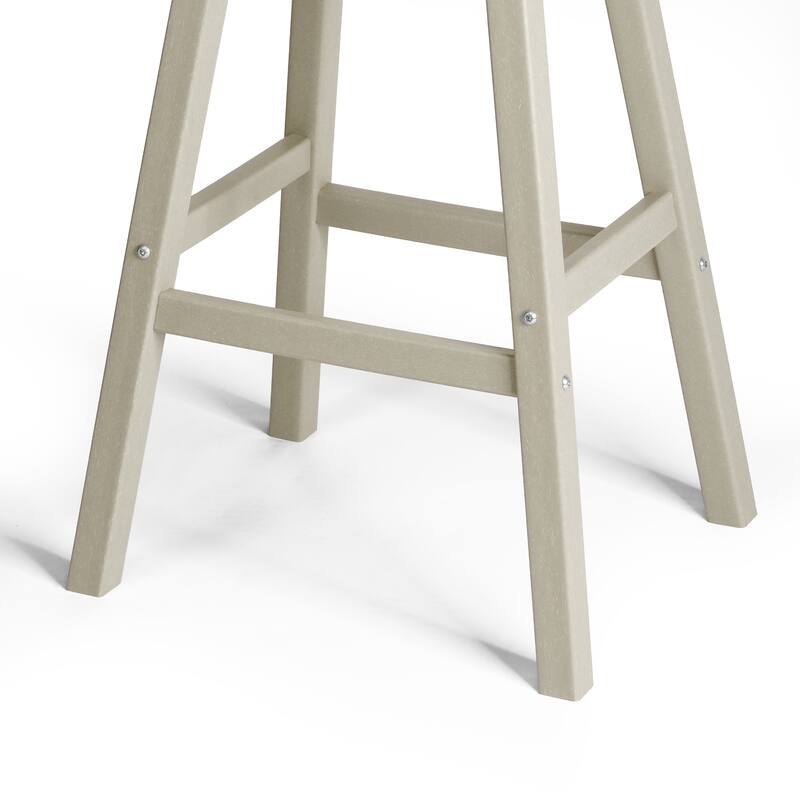 Laguna Hdpe All Weather Outdoor Patio 29" Saddle Seat Bar Stool (Set Of 3)