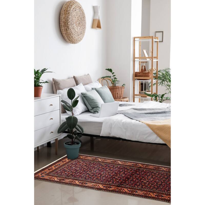 ECARPETGALLERY Hand-knotted Andelz Navy Wool Rug - 3'9 x 10'0