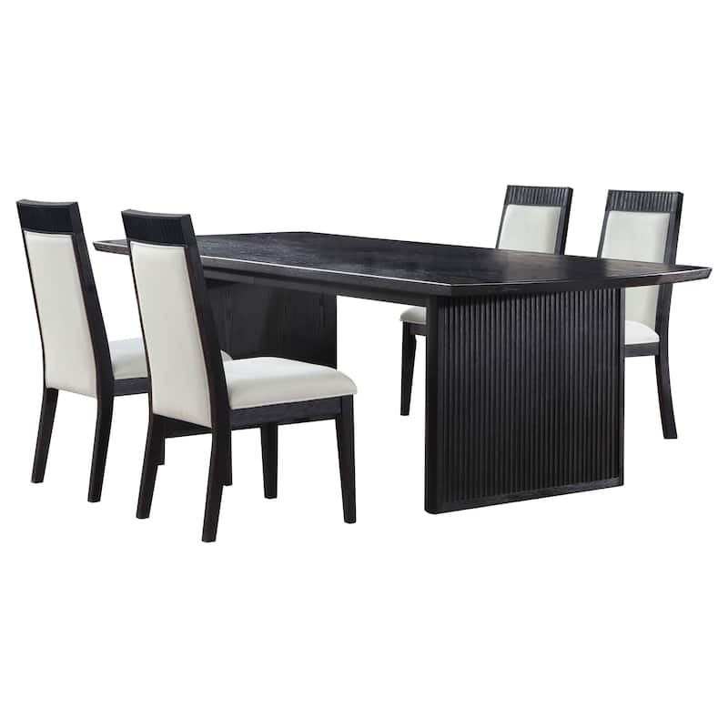Brookmead Extension Leaf Dining Table Set Black