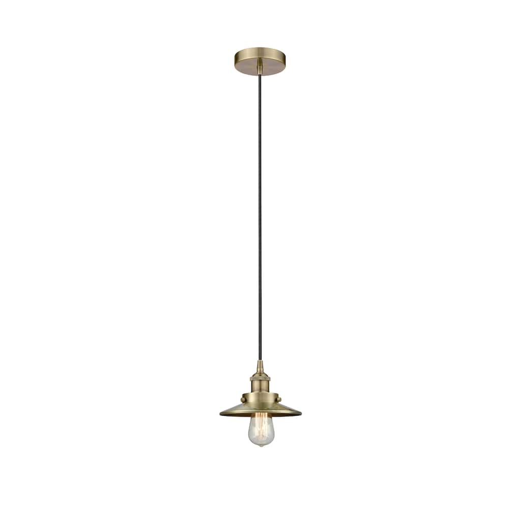 Innovations Lighting Railroad - 1 Light 8" Cord Hung Mini Pendant.