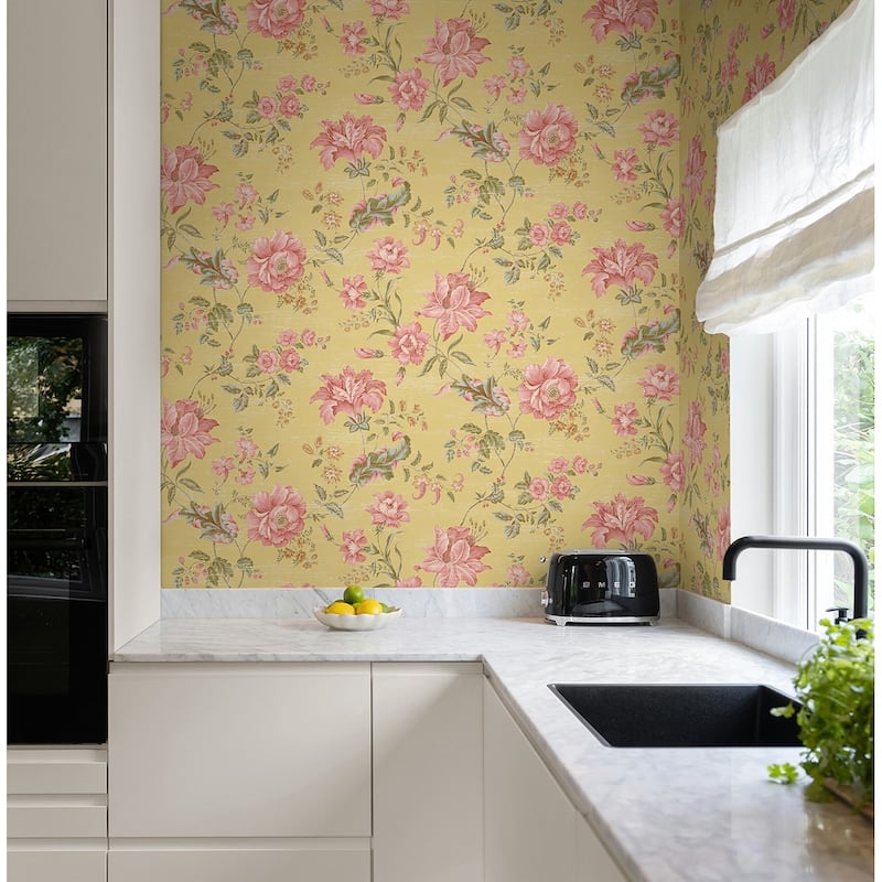 Seabrook Designs Niketa Floral Trail Unpasted Wallpaper