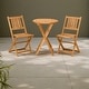 preview thumbnail 1 of 6, 3-Pieces Folding Wood Bistro Set with 2 Folding Chairs and Round Coffee Table Natural