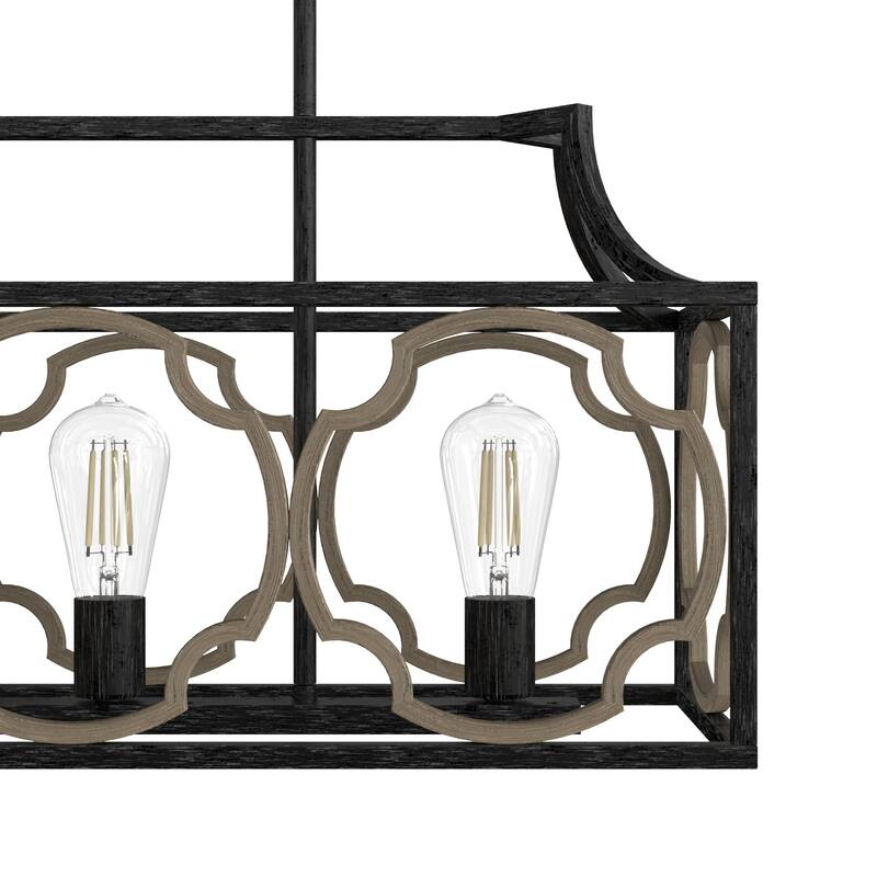 Hunter Stone Creek 5-Light Modern Farmhouse Linear Chandelier - Dining Room - Rustic, Transitional