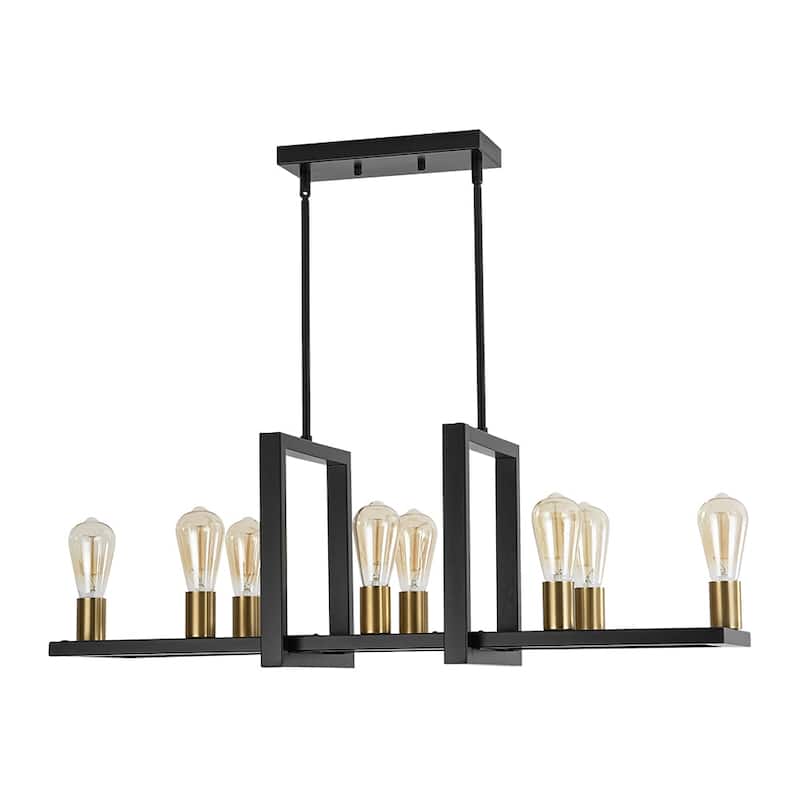 Modern Farmhouse 8-Light Square Frame Kitchen Island Chandelier - 35.8in