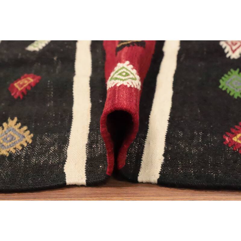Hand Woven Oriental 100% Wool Carpet Southwestern Tribal Multi-Colored Kilim Area Rug - 10' 3'' X 5' 6''