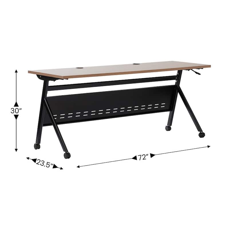 Commercial Nesting Flip Training Table with Steel Frame and Y-Legs - 23.5"W x 72"D x 30"H