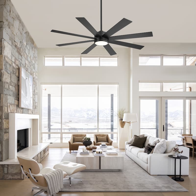 42/48/52/56/60/65-IN LED Ceiling Fan with Light Kit and Remote(5/6/7/8-Blade)