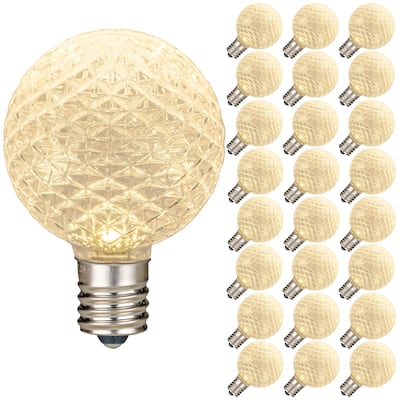 25 Pack LED G40 Faceted Plastic Filament Outdoor Globe Replacement Bulbs