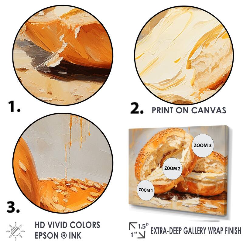 Designart "Bagel Bliss Toasted Breakfast" Breakfast Wall Art