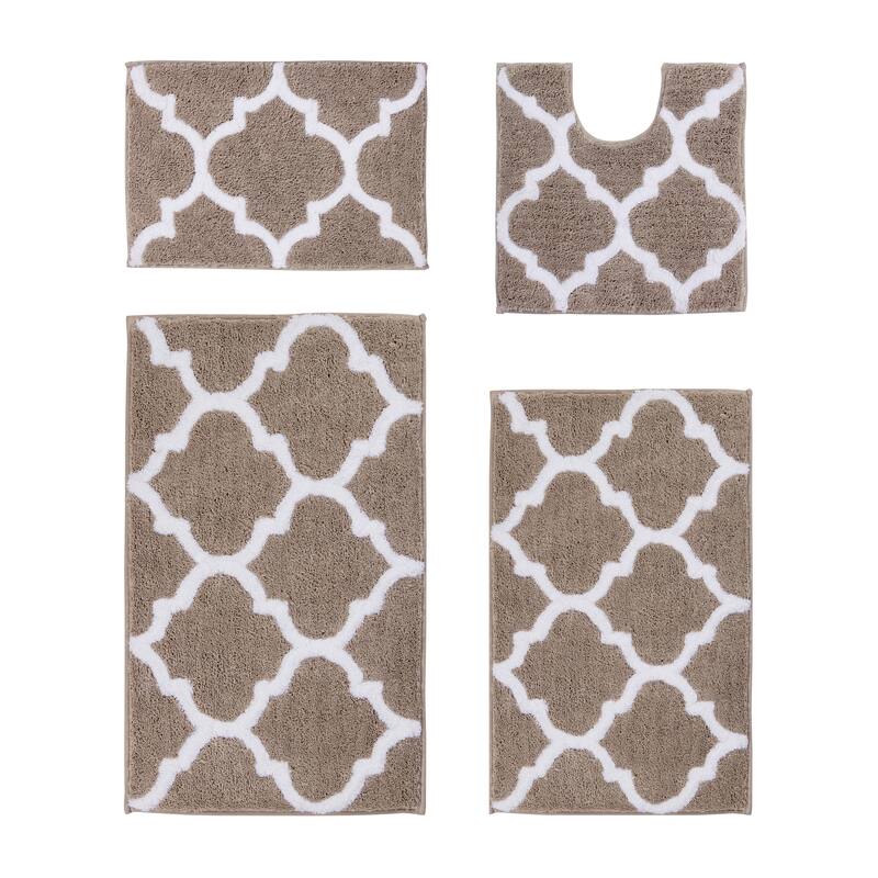 Better Trends Marrakesh Reversible 100% Polyester Tufted Bathroom Rugs – Ultra Soft, Water Absorbent, Machine Washable Bath Mats