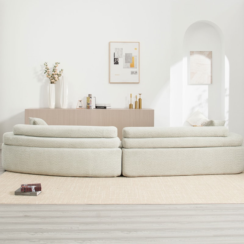 Indoor Foam Sleeper Sofa Bed with Double Backrest and Round Armrests for Living Room or Bedroom
