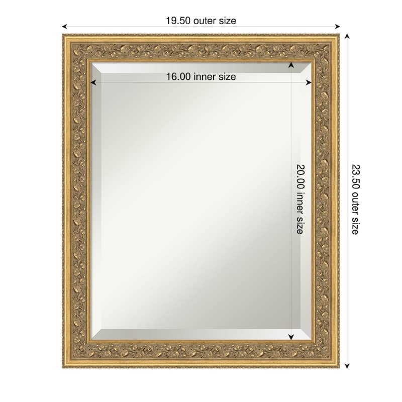 Carter Dark Gold Beveled Wood Framed Bathroom Vanity Wall Mirror - Carter Dark Gold - 20 x 24 in
