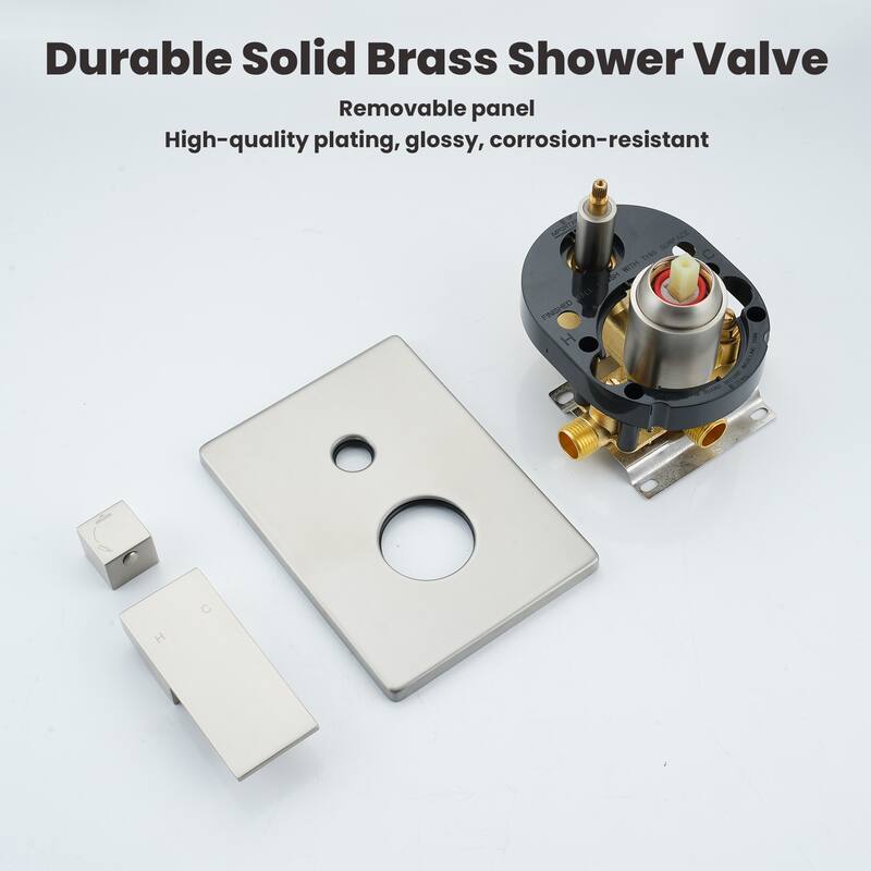 10 Inch Square Bathroom Shower System Set, 2-Function Shower Faucet
