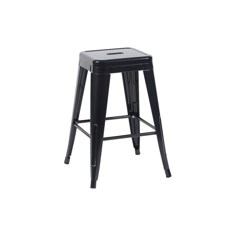 AC Pacific 24 Inch Industrial Stackable Metal Counter Stools Set of 4
