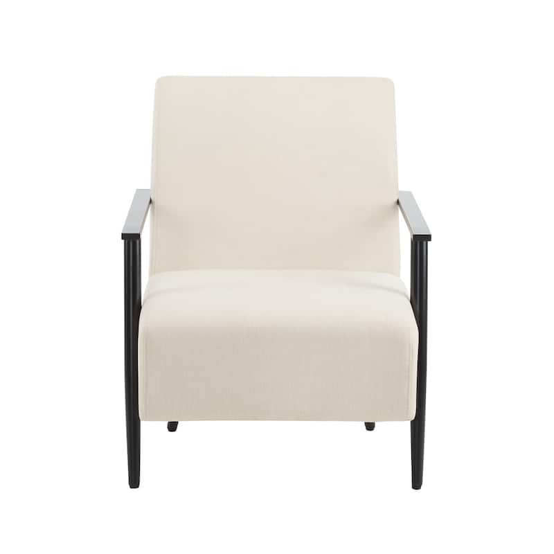 [Set of 2] 26.38" Modern Beige Lounge Chair with Polyester Upholstery