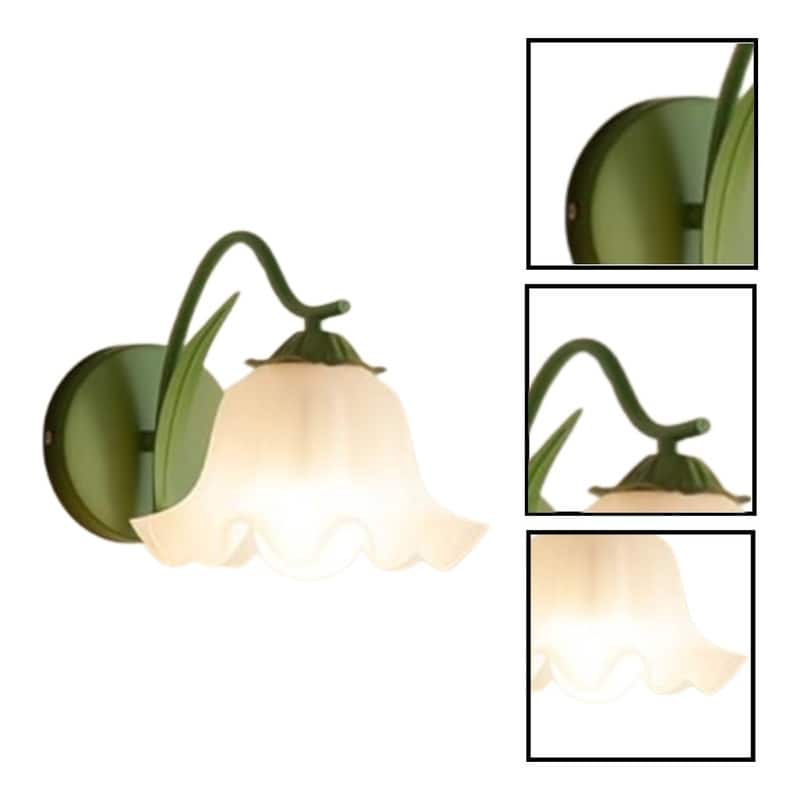 2 Pack light bulbs green light fixtures metal wall sconce