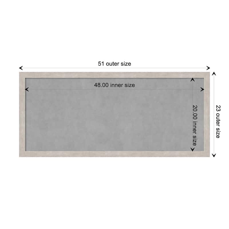 Amanti Art Marred Silver Framed Magnetic Board - Board Size 48x20