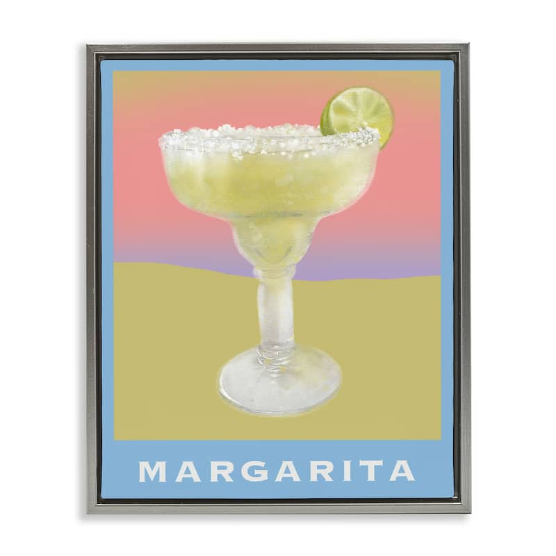 Stupell Margarita over Faded Gradient Framed Floater Canvas Wall Art Design By Matthew Piotrowicz - 17 x 21 - Grey