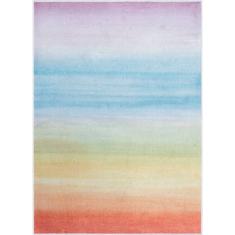 Well Woven Kids Rugs Sunrise Modern Machine Washable Area Rug